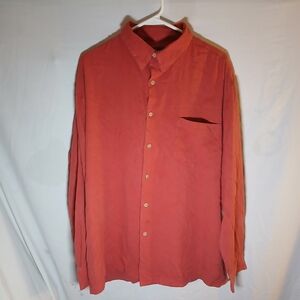 Brooks Brothers Men’s 100% Silk Long Sleeve Shirt Barn Red